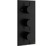 Crosswater MPRO inbouw thermostatisch douchekraan verticaal 2 stopkranen mat zwart sw385416/sw385439