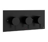 Crosswater MPRO inbouw thermostatisch douchekraan horizontaal 2 stopkranen mat zwart sw385420/sw385440