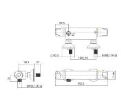 Saqu Ecoline douchethermostaat 12cm chroom