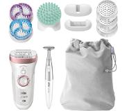 Braun SE9-977 Sill Epil 9 Epileerapparaat + Accessoires Wit/Roze