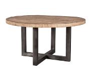 SoHome Ronde Eettafel 'Sigurd' 130 cm, Mangohout en staal