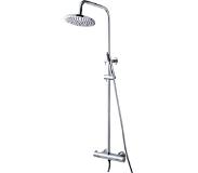 Wiesbaden Caral douche opbouwset met thermostatische mengkraan chroom 29.3956