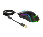 DeLOCK bedrade USB gaming muis met 7 knoppen - 100-10000 DPI / zwart - 1,8 meter