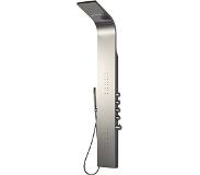 Best design Douchepaneel Bridel 165x22x6.5cm RVS Thermostaatkraan Regendouche Massagejets Waterval