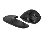 DeLOCK ergonomische draadloze USB muis met polsondersteuner voor rechtshandigen - 800-1600 DPI / zwart