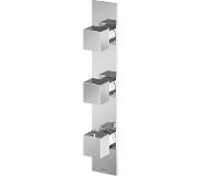 Hotbath Bloke Q066 inbouw thermostaat met 2 stopkranen verticaal chroom