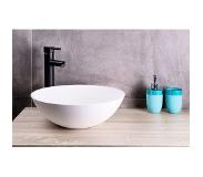 Saniclear Solid Surface waskom set incl. hoge kraan zwart
