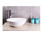 Saniclear Solid Surface waskom set incl. hoge kraan chroom