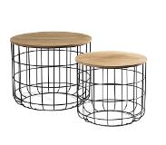 Lifa Living | Set van 2 bijzettafels Tori mdf naturel 50x50x40 cm bijzettafels | NADUVI