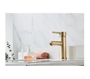 Saniclear Brass wastafelkraan geborsteld messing mat goud