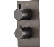 Saniclear Iron inbouw thermostaatkraan verouderd ijzer - gunmetal
