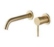 Saniclear Brass inbouw wastafelkraan geborsteld messing / mat goud