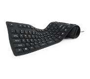 Gembird Flexibel Oprolbaar USB QWERTY Toetsenbord van Gembird - Siliconen - Bedraad - incl. Numeriek Keyboard - Zwart