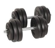 Trend24 - Physionics - Dumbellset 30 kg 2 x 15 kg met metalen stang