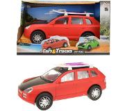 Toi-Toys Toi Toys auto met surfboard rood 31 cm