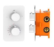 Best design White 2-weg inbouw douchethermostaat met inbouwbox wit