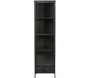 Light & Living Kast met vitrinedeur 50x41x181 cm LOCUMBA antiek zwart (Zwart)