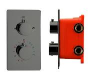 Best design Douchekraan Inbouw Best Design Moya Thermostaatkraan 2-weg Gunmetal (incl. inbouwdeel)