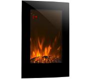 Klarstein Lausanne Vertical elektrische haard 1000 of 2000 watt glas afstandsbediening dimmer