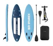 Gymrex Inflatable SUP-bord - 135 kg - blauw / marineblauw - set met peddel en accessoires