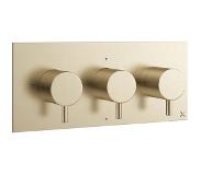 Crosswater MPRO inbouw thermostatisch douchekraan horizontaal 2 stopkranen geborsteld messing (goud) sw385419/sw385440