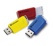 Verbatim Store ‘n’ Click USB flash drive 16 GB USB Type-A 3.2 Gen 1 (3.1 Gen 1) Blauw, Rood, Geel