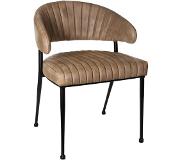 Ptmd Eetkamerstoel 'Galvin' Leder, kleur Beige