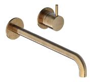 Hotbath Wastafelmengkraan Hotbath Cobber Inbouw 3+3 Inbouwsysteem 1-hendel Gebogen 25 cm Verouderd Messing