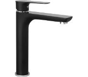 Saqu Design Collection 300 Black Edition Wastafelkraan Hoog Zwart/chroom