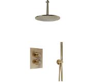 Salenzi Giro inbouw regendouche 30cm Geborsteld Messing