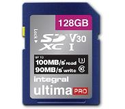 Integral SD geheugenkaart V30 UltimaPro SDXC 128GB klasse 10
