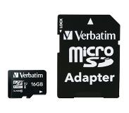 Verbatim microSDHC 16GB Class 10 incl Adapter
