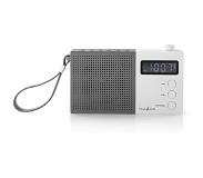 Nedis FM-radio | 2,1 W | Klok & alarm | Multifunctionele draaiknop | Grijs / wit