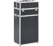 vidaXL Make-up trolley aluminium zwart