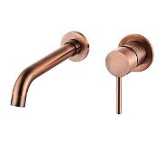Saniclear Copper inbouw wastafelkraan compleet geborsteld koper