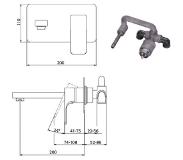Xenz Aragon Wastafelkraan 20x11cm met inbouwdeel chroom Hoogglans