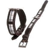 Happy house -Halsband Ruit - 2 cm breed - maat S 25-33 cm