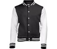 Awdis Zwart met wit college jacket voor heren 2XL