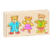 Goki Popjes: VERKLEEDBOX BEREN 27x13,5x3,5cm, 12 kleedjes, 36-del