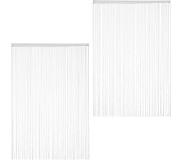 Relaxdays draadgordijn wit - deurgordijn - 250 cm - gordijn van draad - roomdivider - Pak van 2 145x245cm