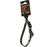 Gebr. De Boon Nylon halsband verstelbaar 10mm - 20-35cm bubble zwart