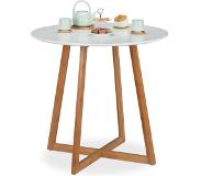 Relaxdays eettafel rond - keukentafel - 2 personen - Scandinavisch - wit - 75 x 80 cm
