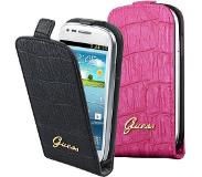 GUESS Originele Flipcase Krokodil hoesje voor de Samsung Galaxy S3 Mini (Samsung Galaxy SIII Mini (GT-I8190)) Roze