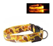 ABC-led LED Halsband Camo GEEL- maat XS