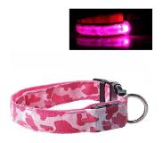 ABC-led LED Halsband Camo ROZE maat L