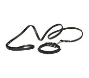 Croci Hondenriem Met Halsband Pearls Parels Zwart 17-22X1 CM / 120X1 CM