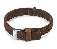 Beeztees leren halsband Buffalo Strass. Bruin. 50 cm x 30 mm.