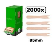 Thema party 2000x Frietvorkje hout 85mm - Patat friet frites bakje snack vorkje