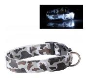 ABC-led LED Halsband Camo WIT maat XL