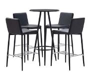 vidaXL 5-delige Barset kunstleer zwart